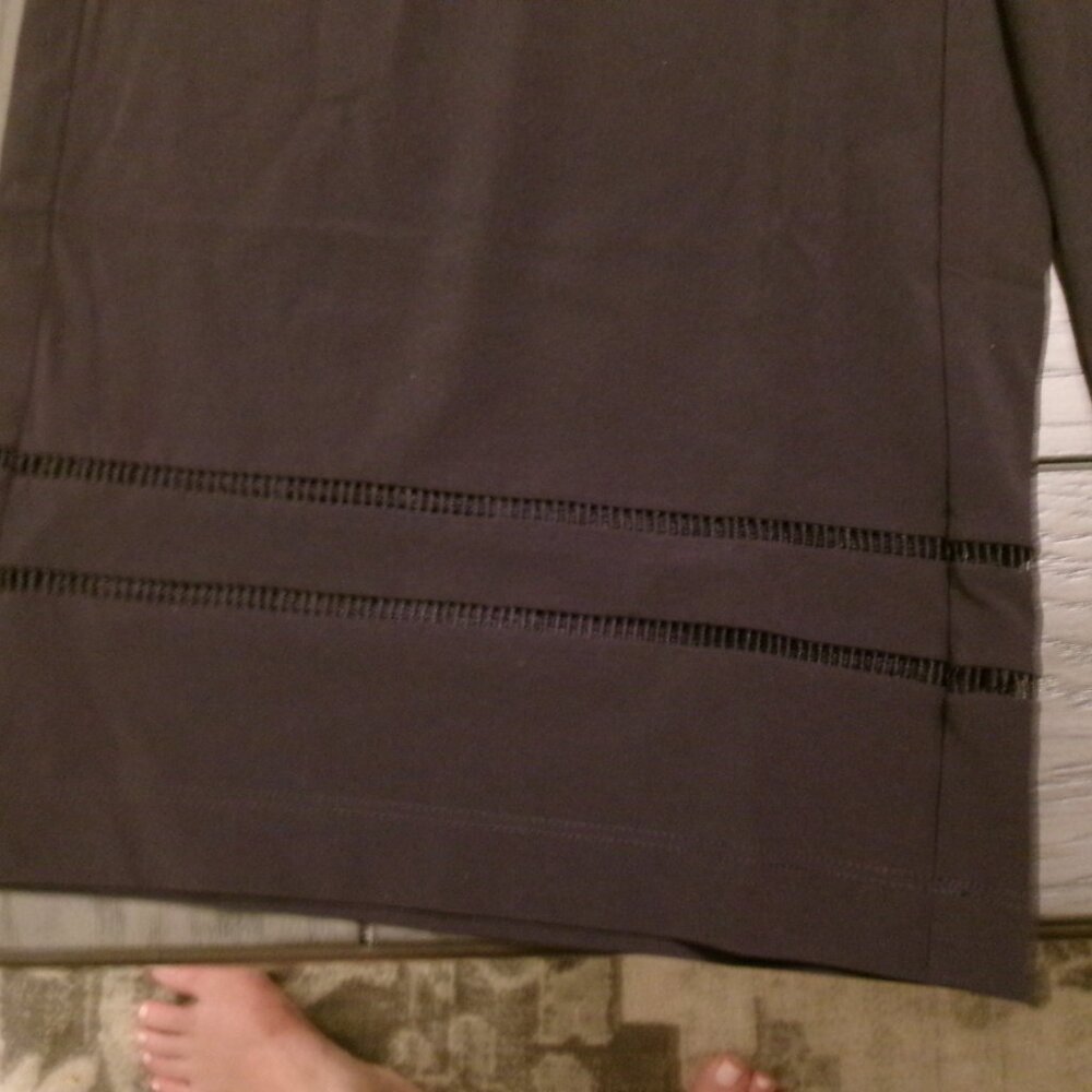 NEW Chico's Pants Womens 2 US 12 Black Weekends Bliss Balance Drawcord Trim Crop - Picture 3 of 7